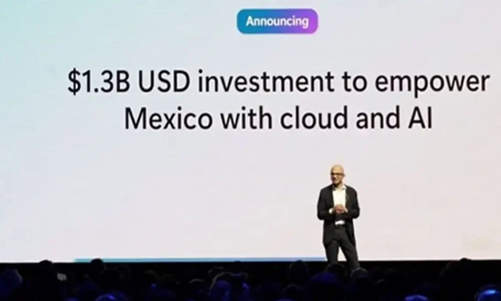 Microsoft invertirá 1,300MM de dólares en IA en México