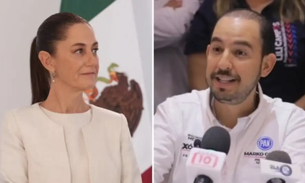 Sheinbaum acusa a Marko Cortés de “ridículo” y “traidor a la patria”