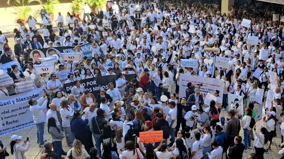 “A los niños, no”: Culiacán marcha por Alexander y Gael tras trágico asesinato
