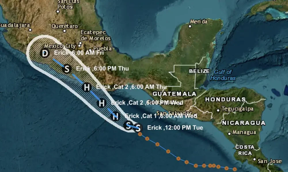 Huracán Erick llegará como categoría 2 la madrugada del 18