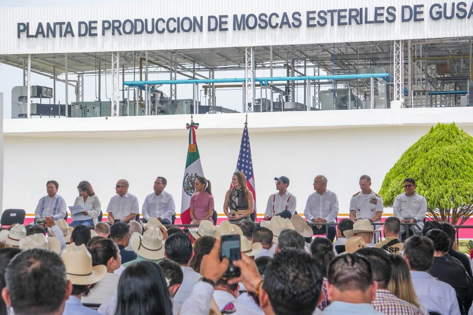 Presidenta Claudia Sheinbaum Pardo inaugura en Chiapas planta binacional contra GBG