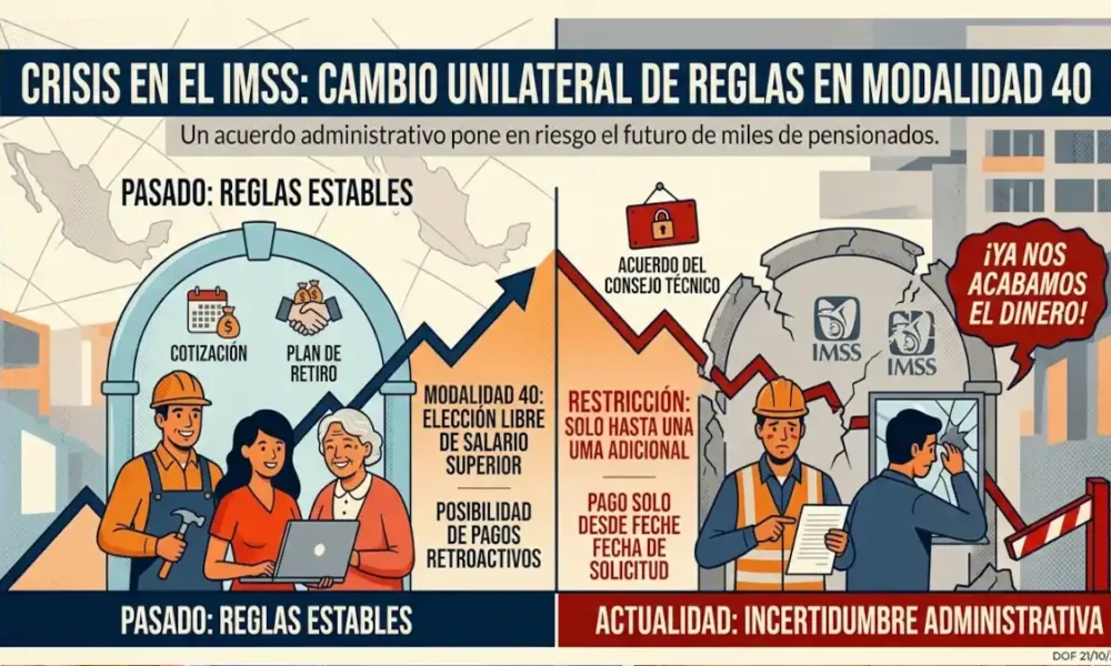 La Modalidad 40 del IMSS limita su salario de cotización desde el 22 de octubre por presuntos fraudes, dice Sheinbaum