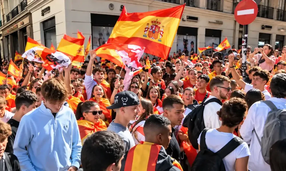 Enfrentamientos en la Puerta del Sol de Madrid durante el Día de la Hispanidad obligan a intervenir a la Policía